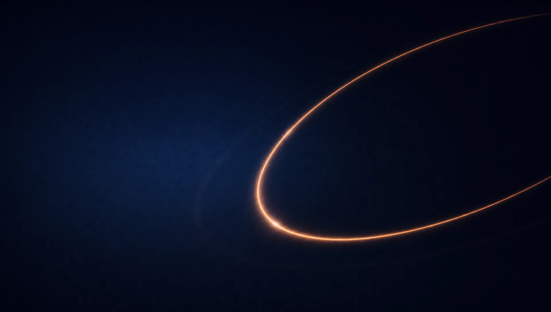 A dark orbit arc against deep valley shadow. Illuminated boundary.